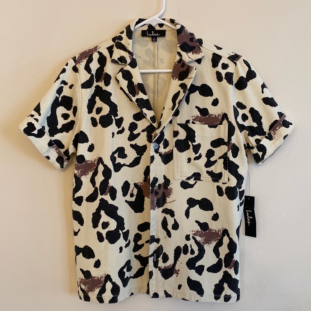 Lulus Animal Print Demin Top